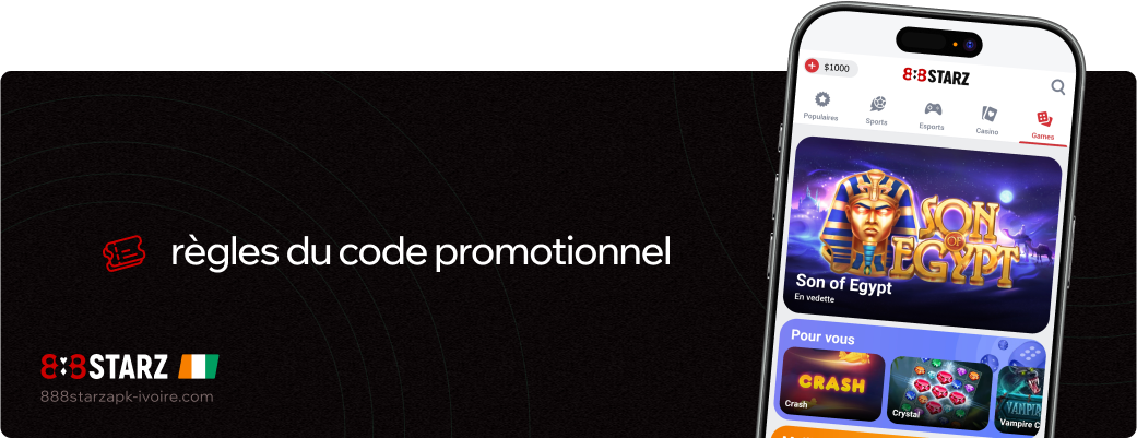 Règles du code promotionnel 888starz Apk Côte d'Ivoire